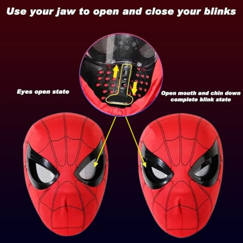 Spiderman Mask | with Moving Eyes, Jaw Motion