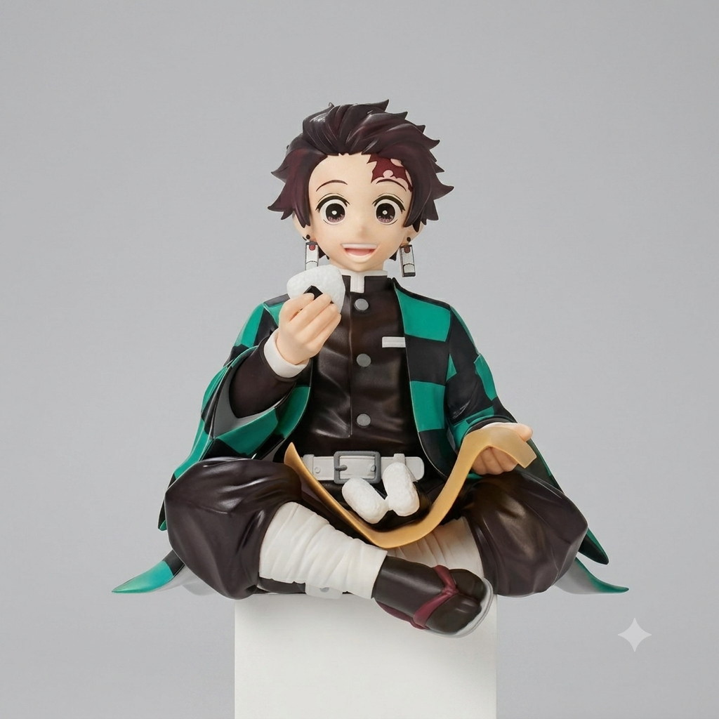 Tanjiro Eating Riceball Action Figure