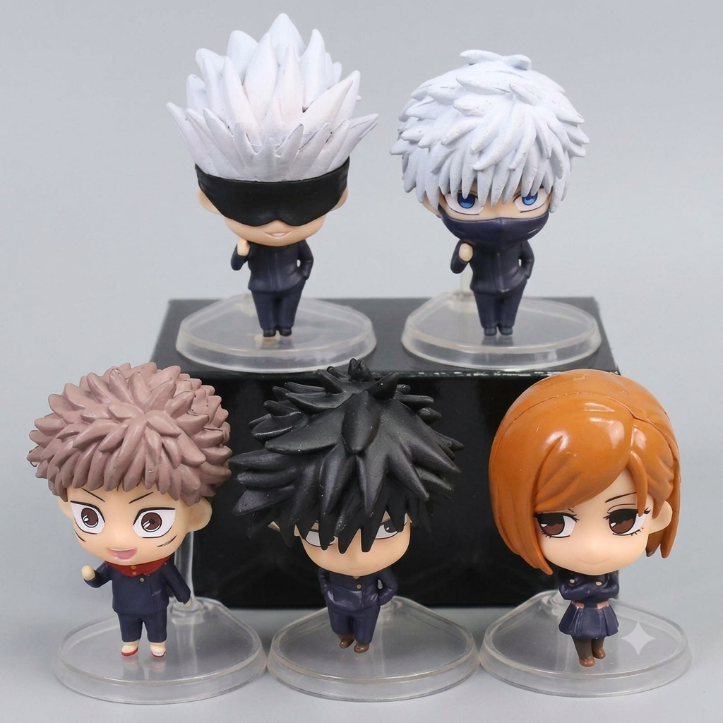 Jujutsu Kaisen Mini Chibi Figure Set – Pack of 5 ( Size 3/4cms )